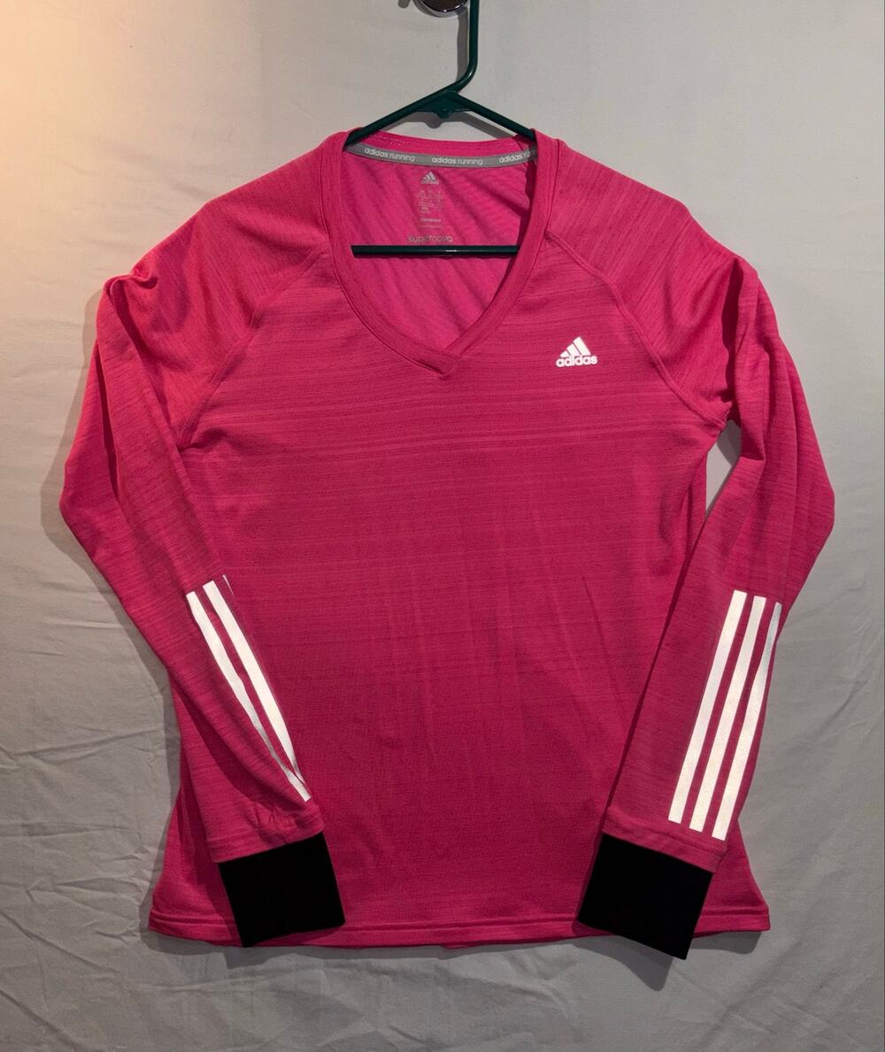 adidas Supernova Climacool Running Long Sleeve Top Pink XL Glow 3-Stripes